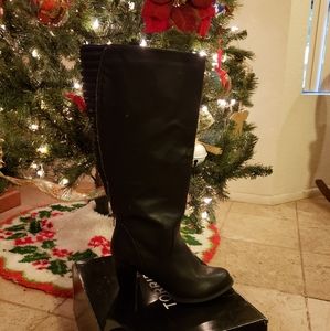 Torrid knee high quilted moto wide calf boots